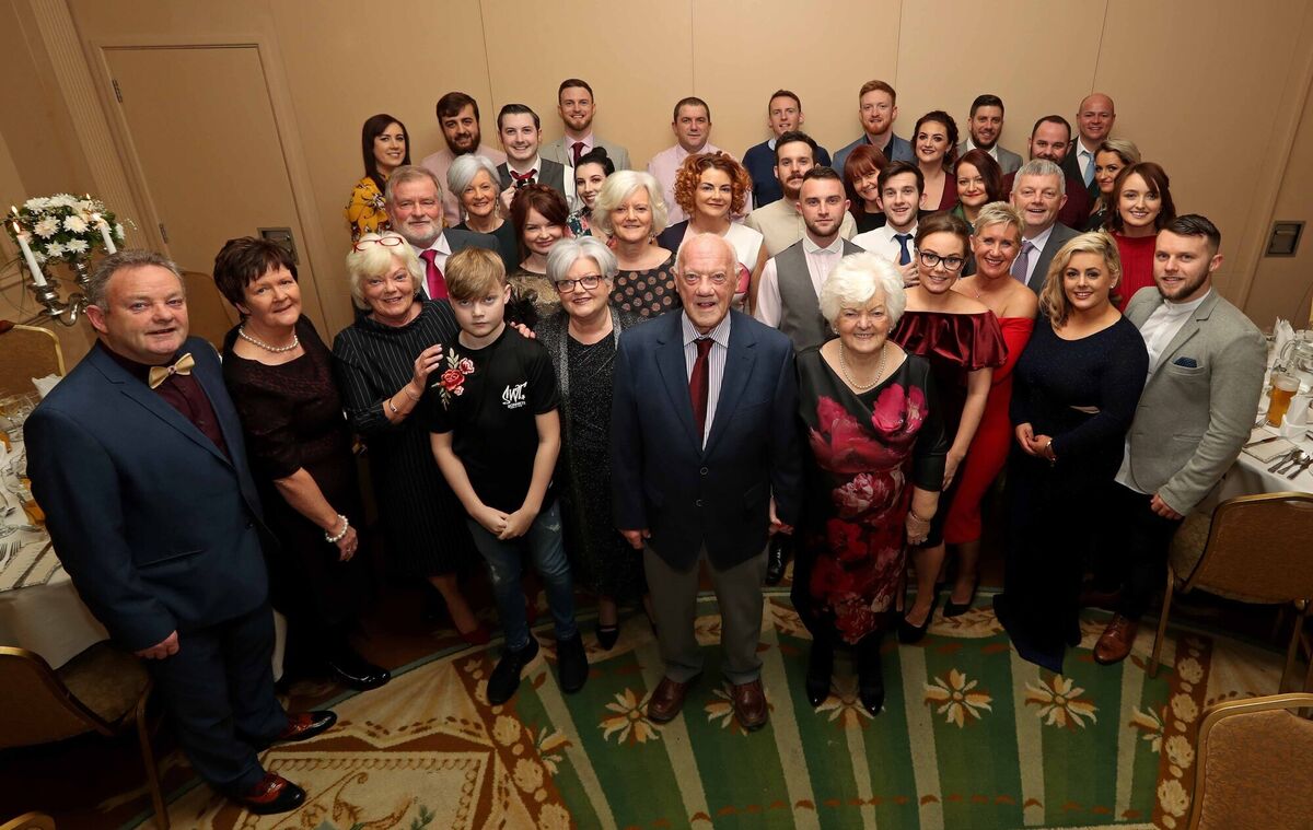 Peter and Eileen Browne, Greenmount (centre) with sons, daughters, grandchildren and extended family. Picture: Jim Coughlan