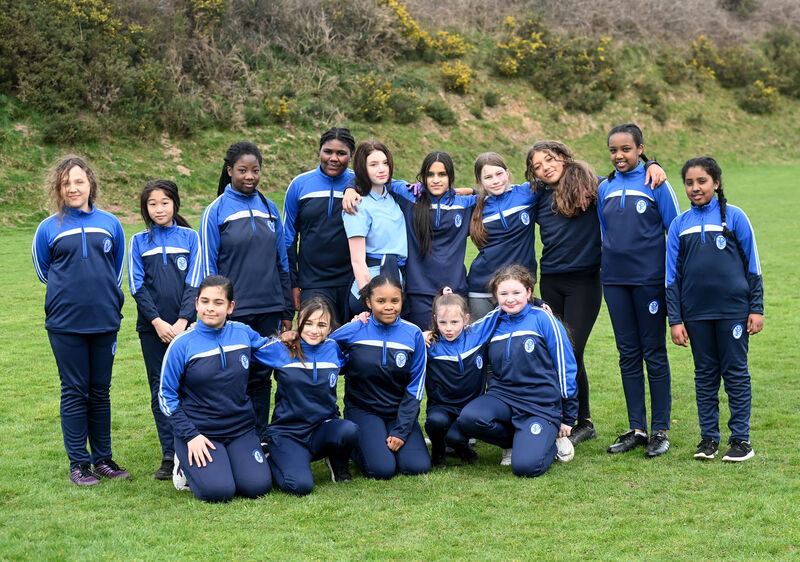  Girls from North Presentation at the the blitz. Gaelic games blitz for local primary schools at North Monastery Secondary School, Cork. Eight local national schools sent teams of boys and girls, and mixed teams to take part in the sports event of hurling and football Pic: Larry Cummins