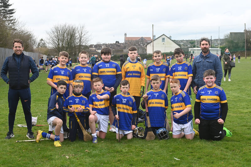  Pupils and teachers from Scoil Iosagain, Farranree at the the blitz. Gaelic games blitz for local primary schools at North Monastery Secondary School, Cork. Eight local national schools sent teams of boys and girls, and mixed teams to take part in the sports event of hurling and football. Pic: Larry Cummins