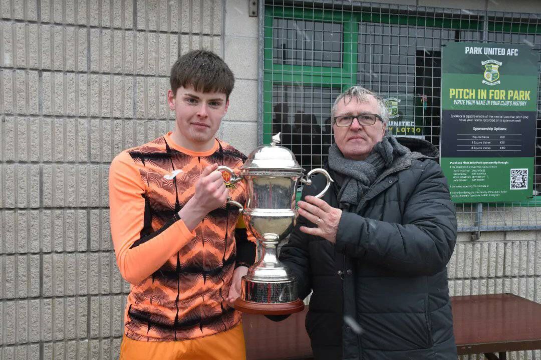 Coláiste an Spioraid Naoimh captain Senan Dorgan collecting the Munster cup. Coláiste an Spioraid Naoimh captain Senan Dorgan collecting the Munster cup.