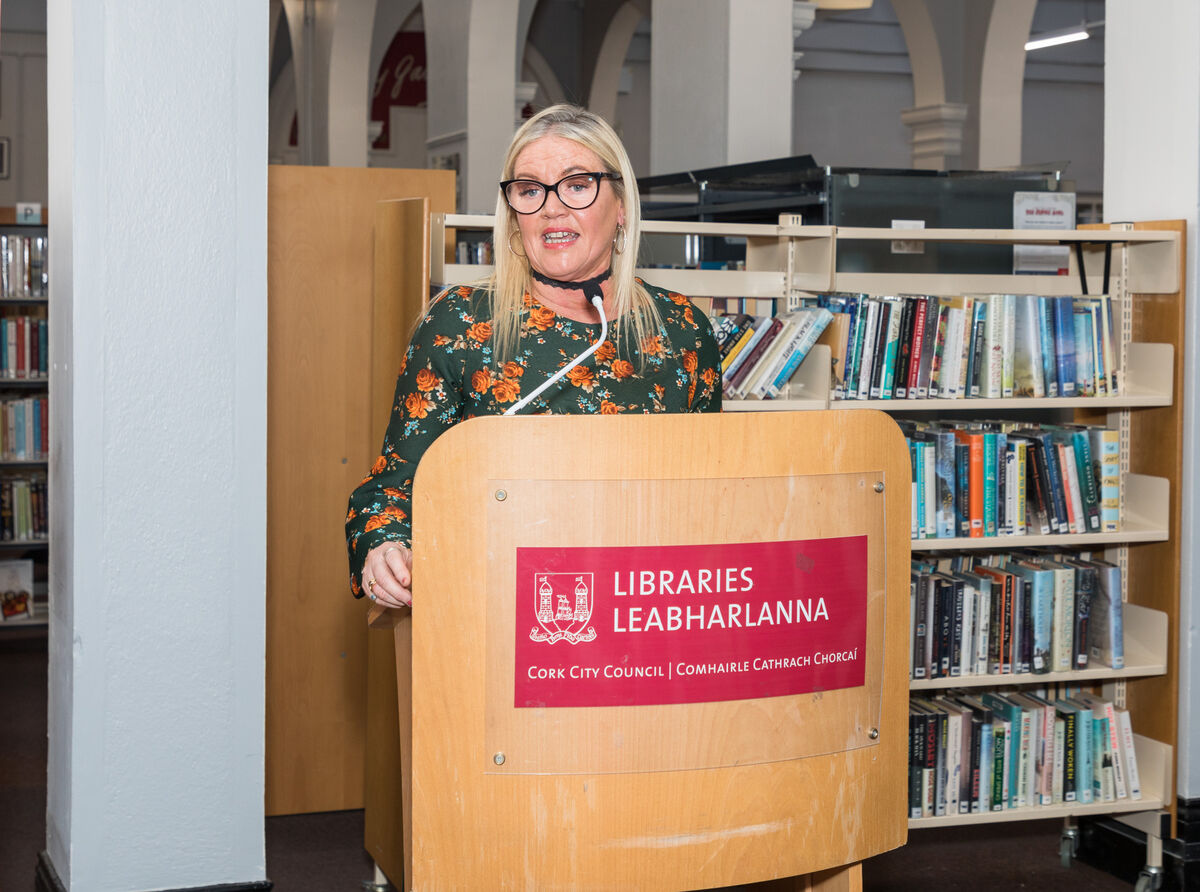 Patricia Looney, Cork City Library speaking at the launch of Words 3, an Anthology of contemporary Cork writing at the City Library, Cork. Picture David Creedon Patricia Looney, Cork City Library speaking at the launch of Words 3, an Anthology of contemporary Cork writing at the City Library, Cork. Picture David Creedon