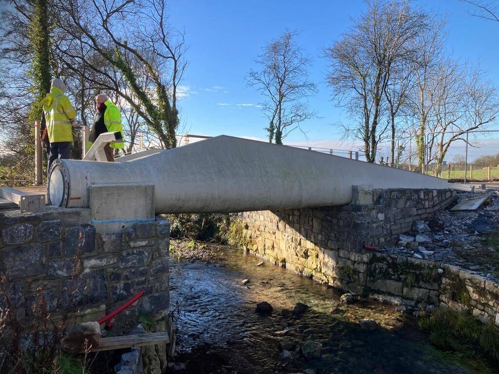 The pedestrian bridge located along the Midleton to Youghal greenway.