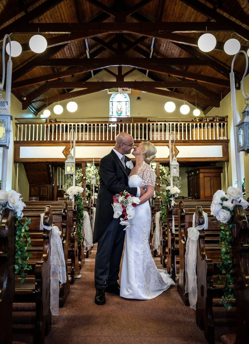 The couple were married at St Mary's Church in Berrings. The couple were married at St Mary's Church in Berrings.