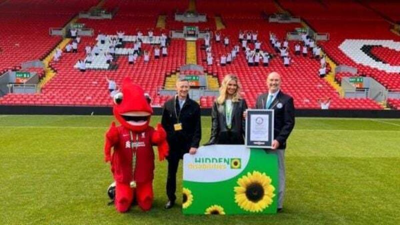 Christine McGuinness helps break world record for longest lanyard