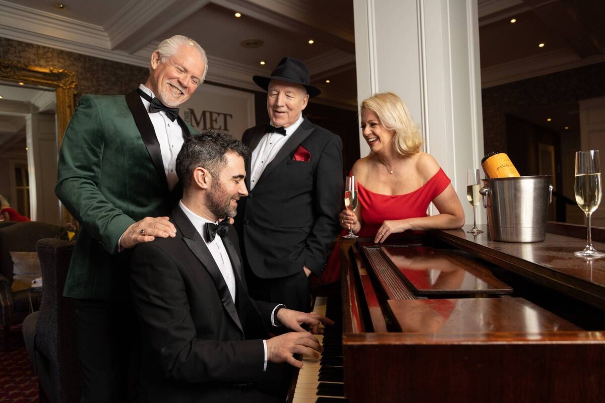 Damian Smith, Alan Carney, Alf McCarthy and Linda Kenny from The Everyman Sunday Songbook team at The Metropole as they celebrate their 20th anniversary of Sunday Songbook concerts at The Everyman. Photo: Darragh Kane