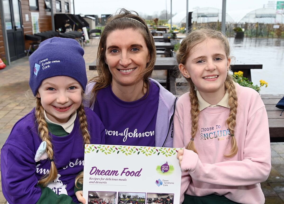 Sheila Dineen, staff member, with her daughters Sienna and Mila at the launch of the first cook book, Dream Food, produced by students and staff at Field of Dreams, Down Syndrome Cork, launched on World Down Syndrome Day. Sheila Dineen, staff member, with her daughters Sienna and Mila at the launch of the first cook book, Dream Food, produced by students and staff at Field of Dreams, Down Syndrome Cork, launched on World Down Syndrome Day.