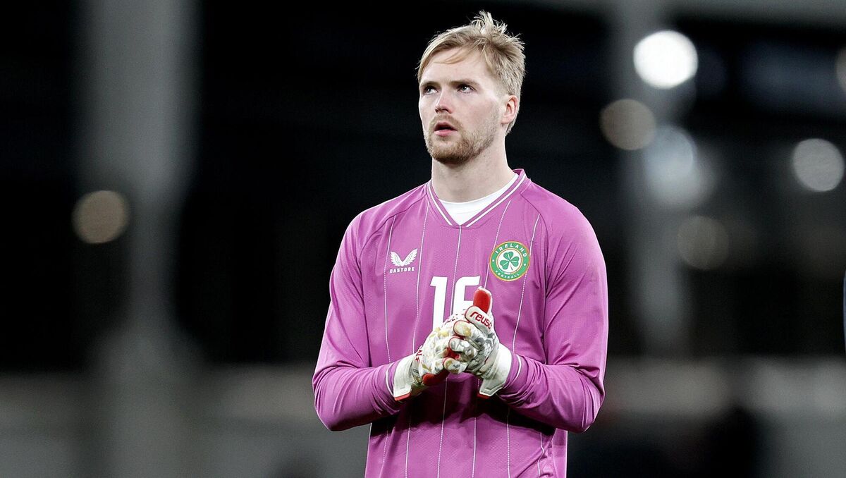 Ireland goalkeeper Caoimhin Kelleher applauds the fans after the game against Latvia at the Aviva. Picture: INPHO/Laszlo Geczo
