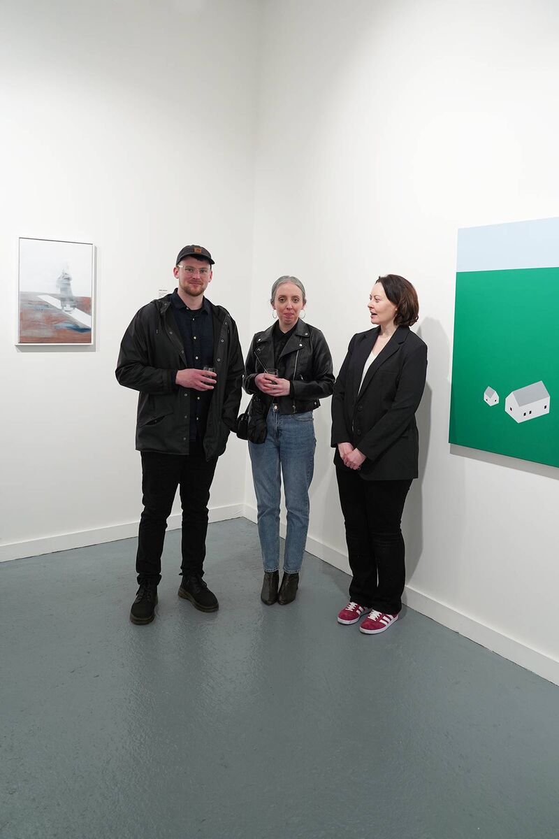 Artists Emmet Brickley, Colette Cronin and Rachel Walsh at Laneway Gallery.