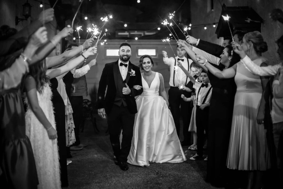 The happy couple with their guests. The happy couple with their guests.