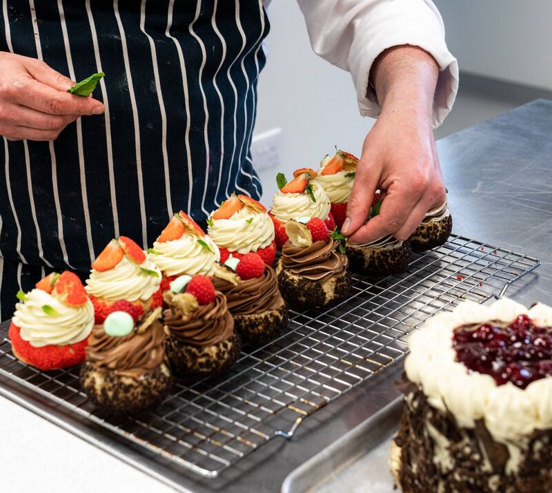 A pastry chef in action. A pastry chef in action.
