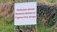 'Potholes ahead, Remove dentures, Tighten bra straps', Co Donegal motorists warned