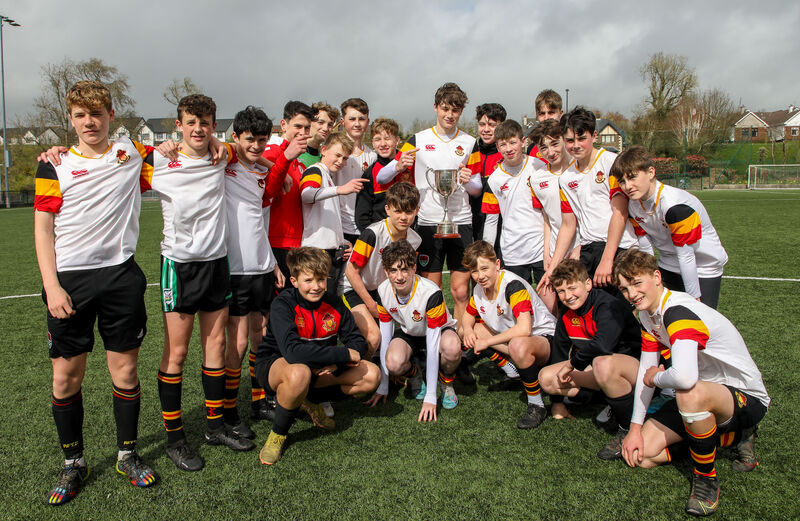 The Christian Brothers College team with the FAI Schools Munster Minor Cup under 15 that they wonby defeating Del La Salle at Ballea Park, Carrigaline, Co. Cork. - Picture David Creedon