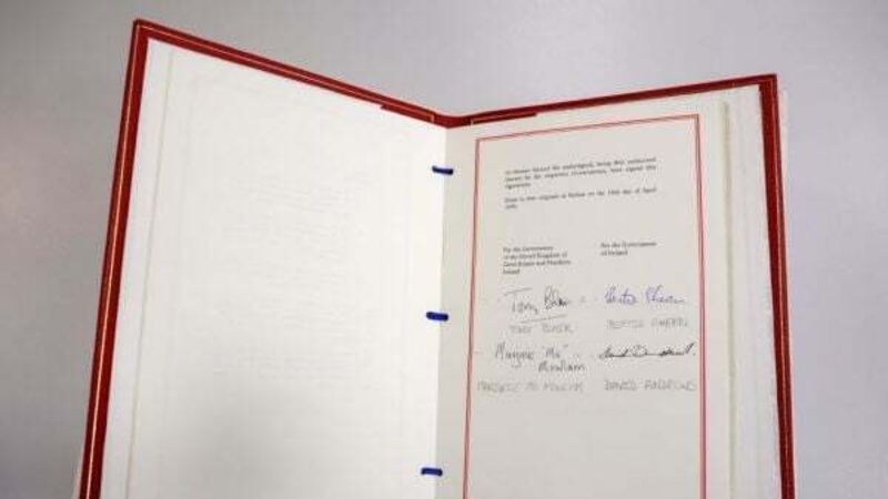 Good Friday Agreement document goes on display in Belfast