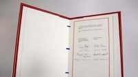 Good Friday Agreement document goes on display in Belfast