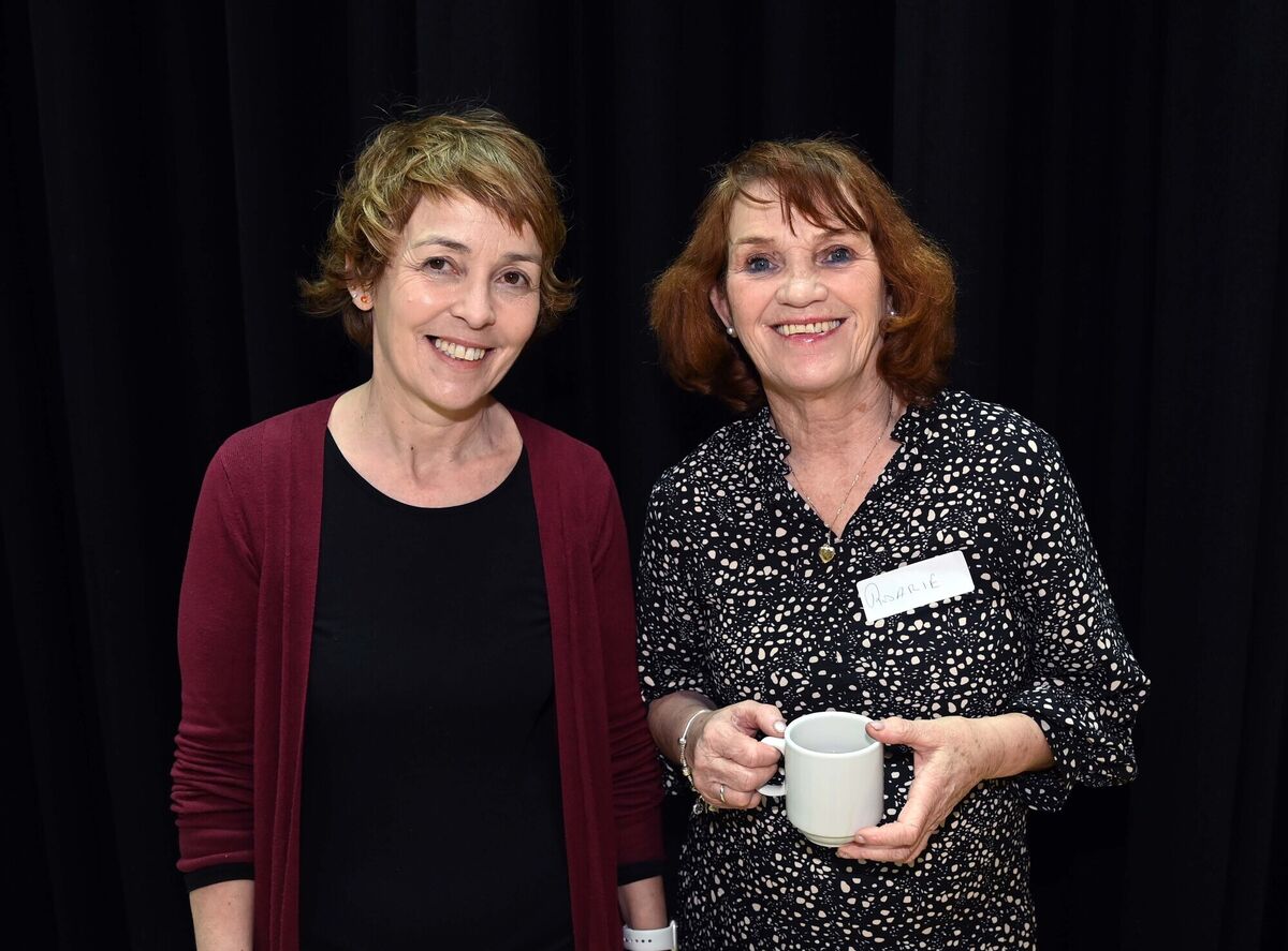 Jackie Fitzgibbon, co-ordinator, Friendly Call Cork, (left) and Rosarie Ray, volunteer, at the Friendly Call Cork tea party at City Hall. Picture Denis Minihane. Jackie Fitzgibbon, co-ordinator, Friendly Call Cork, (left) and Rosarie Ray, volunteer, at the Friendly Call Cork tea party at City Hall. Picture Denis Minihane.