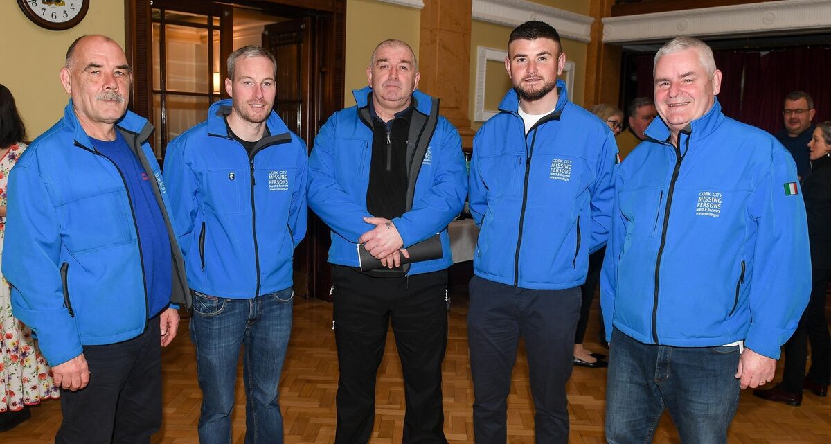 Dinny Kiely, Graham Wheatley, Kieran Callaghan, Calvin Welsh and Chris O'Donovan, Cork City Missing Persons, attending the launch of the 2023 Lord Mayor’s Community and Voluntary Awards, at City Hall, Cork. Picture: David Keane. Dinny Kiely, Graham Wheatley, Kieran Callaghan, Calvin Welsh and Chris O'Donovan, Cork City Missing Persons, attending the launch of the 2023 Lord Mayor’s Community and Voluntary Awards, at City Hall, Cork. Picture: David Keane.