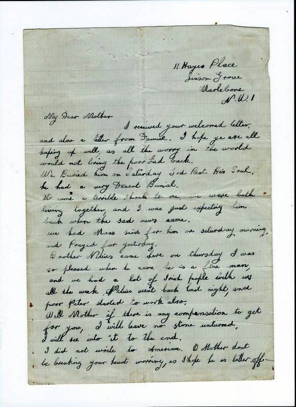 Denis Keohane's letter to mother Judy, 1936.