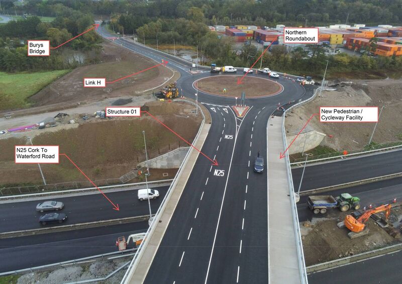 A photograph showing completed works on the Dunkettle Interchange in October last year. The interchange is expected to be completed and open in February, 2024. A photograph showing completed works on the Dunkettle Interchange in October last year. The interchange is expected to be completed and open in February, 2024.
