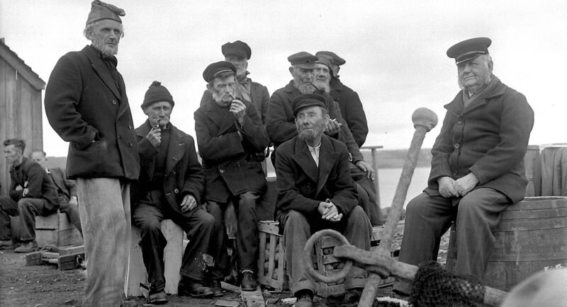 Extras on the set of the film ‘Moby Dick’ at Youghal in July 1954; the film’s director John Huston chose the east Cork town as the location to stand in for the whaling town of New Bedford in Massachusetts.