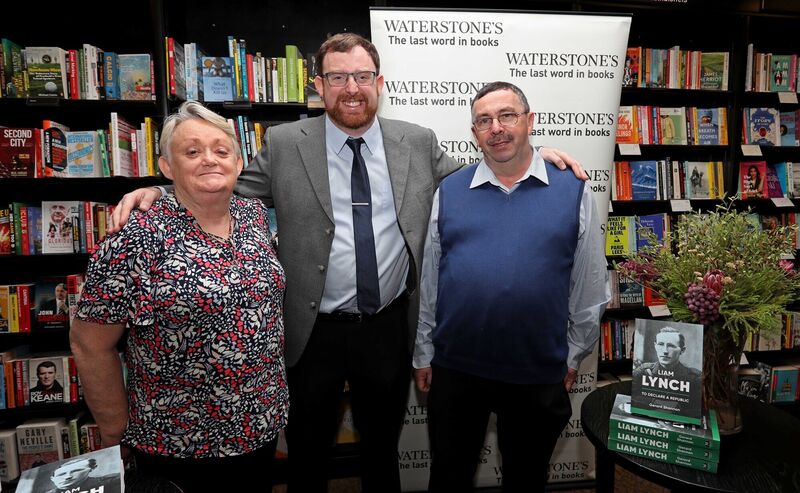  Author Gerard Shannon with his parents, Betty Shannon and Gerard Shannon Snr, at the launch of 'Liam Lynch, To Declare A Republic', at Waterstones, Patrick Street, Cork.