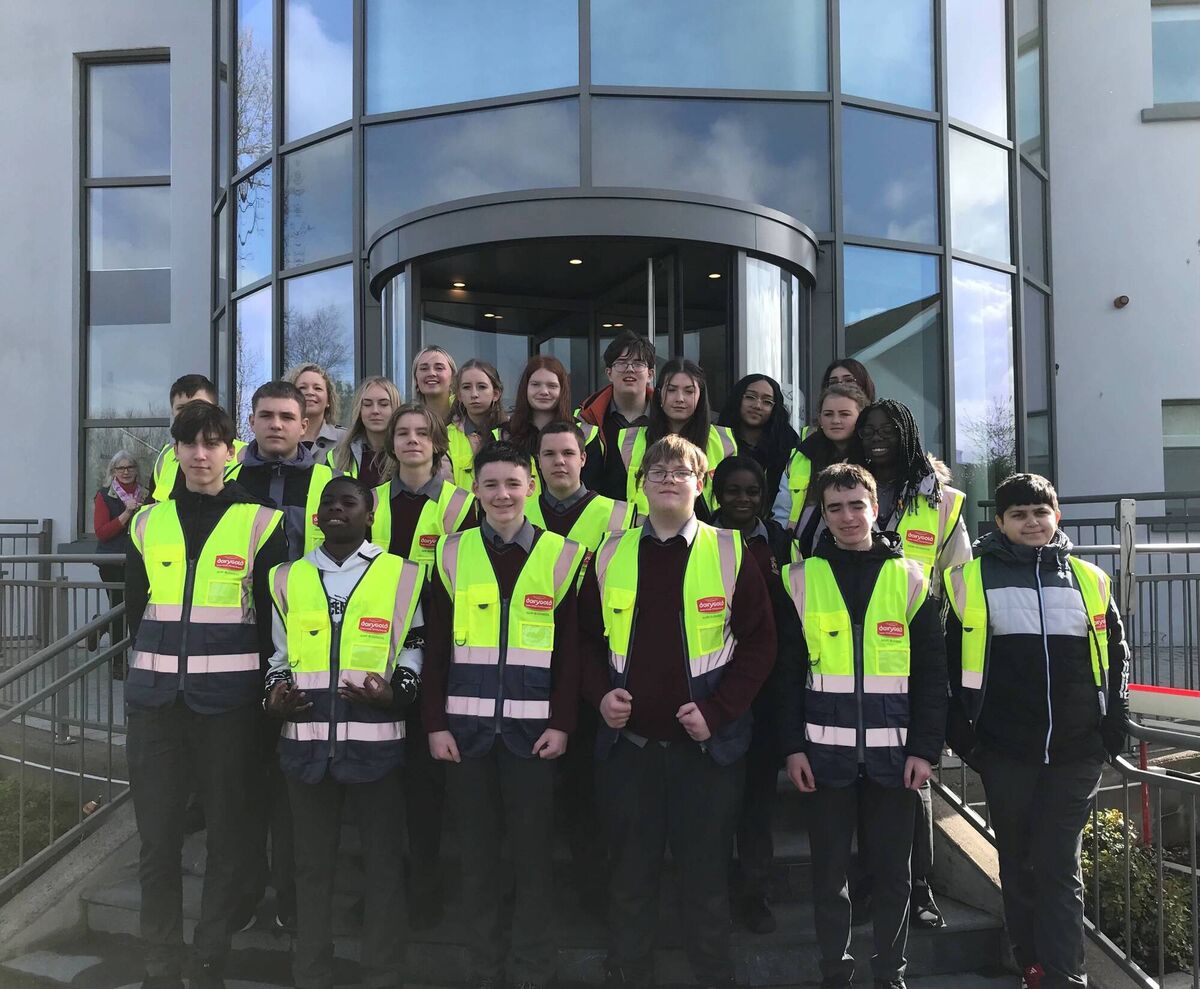 Students from Davis College Mallow who took part in the Business in the Community initiative. Students partnered with Dairygold to learn about the links between business and education, as well as the roles on offer at the company. 