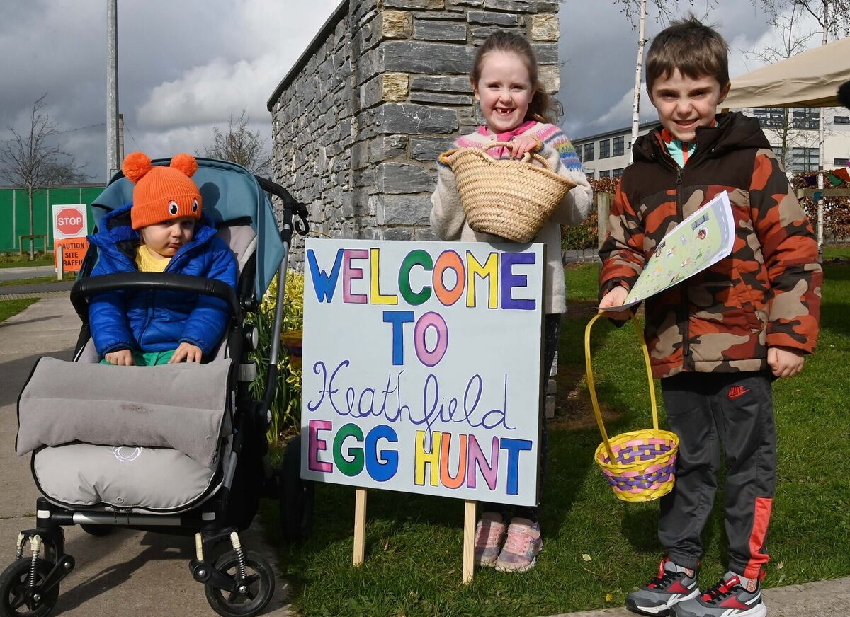 Louis, Millie and Jos at Heathfield Easter egg hunt, Ballincollig. Picture: Denis Minihane. Louis, Millie and Jos at Heathfield Easter egg hunt, Ballincollig. Picture: Denis Minihane.
