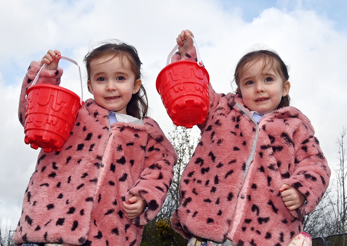 Rosie and Grace taking part in an Easter egg hunt at Heathfield, Ballincollig. Picture: Denis Minihane. Rosie and Grace taking part in an Easter egg hunt at Heathfield, Ballincollig. Picture: Denis Minihane.