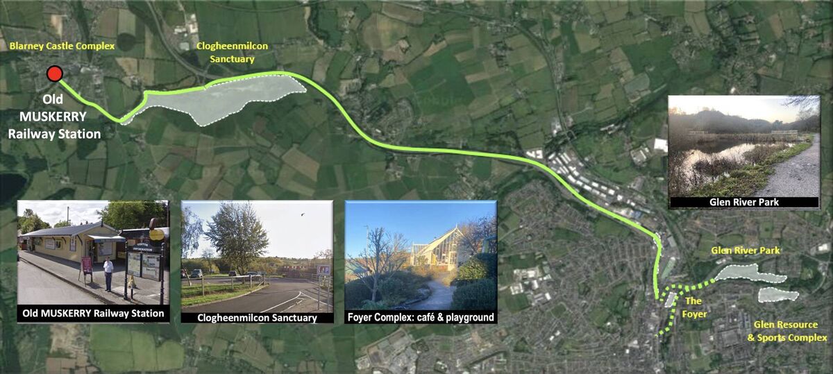 A map by the Blackpool Traders Group showing the potential route of the proposed greenway from Blackpool to Blarney A map by the Blackpool Traders Group showing the potential route of the proposed greenway from Blackpool to Blarney