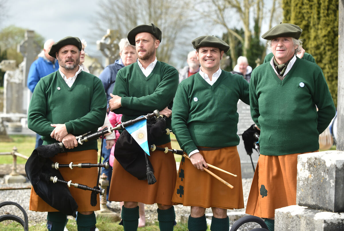 Members of the Eamonn Bulfin legacy pipe band from Bueno Aires. Picture; Eddie O'Hare