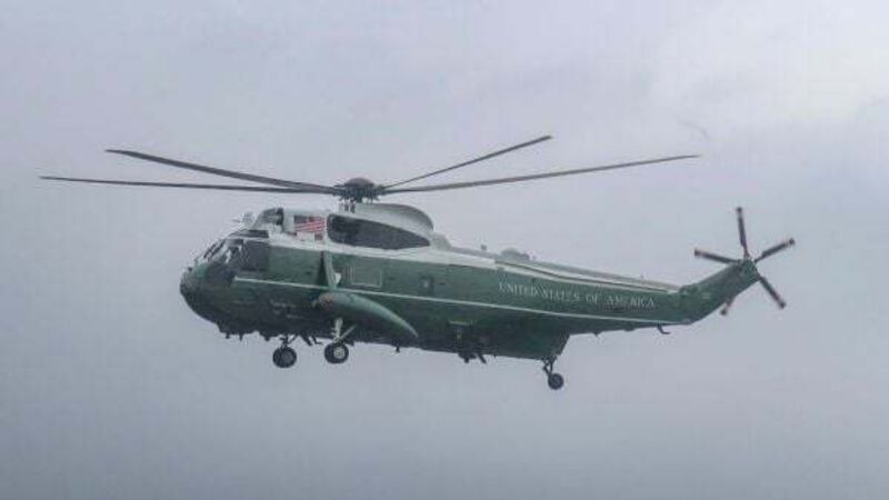 Biden helicopters wake up a sleepy Easter Sunday afternoon in Louth