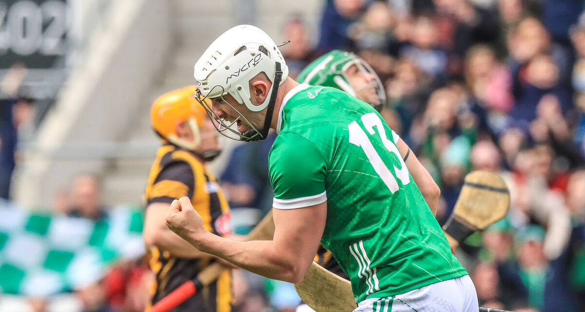 Limerick's Aaron Gillane celebrates scoring his goal at Páirc Uí Chaoimh on Sunday. Picture: INPHO/Evan Treacy Limerick's Aaron Gillane celebrates scoring his goal at Páirc Uí Chaoimh on Sunday. Picture: INPHO/Evan Treacy