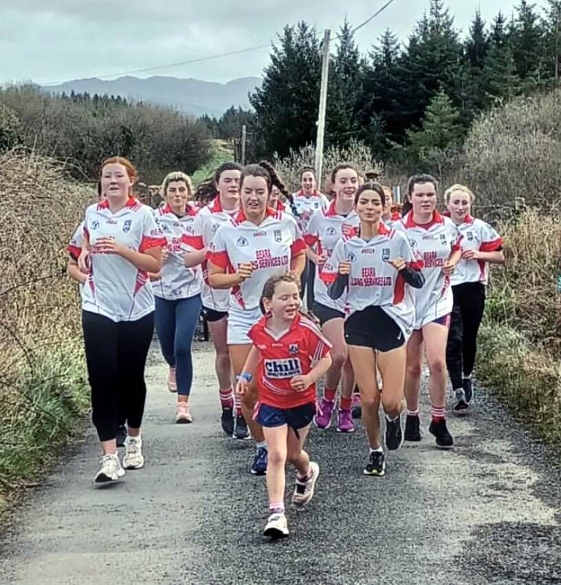 The Beara LGFA squad taking part in a 5k Park Run on Bere Island as part of a team bonding exercise. The Beara LGFA squad taking part in a 5k Park Run on Bere Island as part of a team bonding exercise.