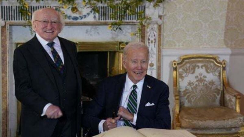 'Your feet will bring you where your heart is,' Biden writes in Áras visitors' book