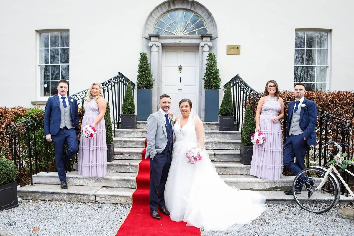 The couple outside the Radisson Blu Hotel where they had their wedding ceremony, presided over by Ann Walsh, registrar, from the HSE, who made the event very special for them. The couple outside the Radisson Blu Hotel where they had their wedding ceremony, presided over by Ann Walsh, registrar, from the HSE, who made the event very special for them.