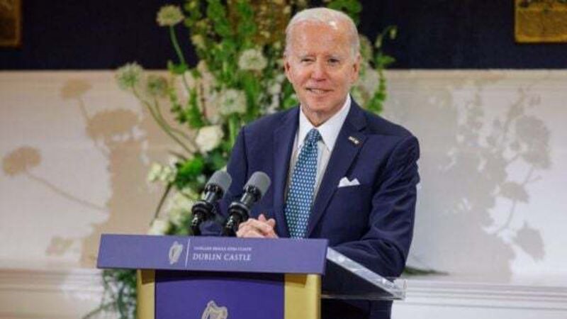 Biden presented with brick from his family’s ancestral home in Co Mayo