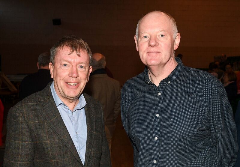  Cllrs Tony Fitzgerald and John Sheehan, at the gathering of Blackpool traders to discuss future plans for Blackpool, at Glen Rovers Hurling Club.