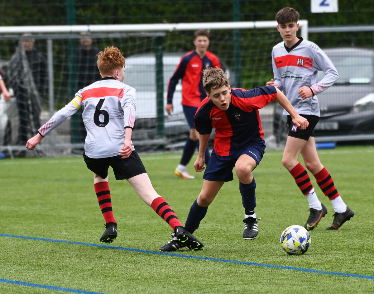 Lakewood Athletic's Darragh Sheehan is fouled by Ballyjamesduff's Adam Smith. Picture: Eddie O'Hare Lakewood Athletic's Darragh Sheehan is fouled by Ballyjamesduff's Adam Smith. Picture: Eddie O'Hare