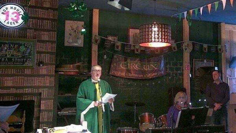 Priest says Mass in Irish pub after church closed for renovations Priest says Mass in Irish pub after church closed for renovations