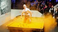 Protesters force stoppage at World Snooker Championship