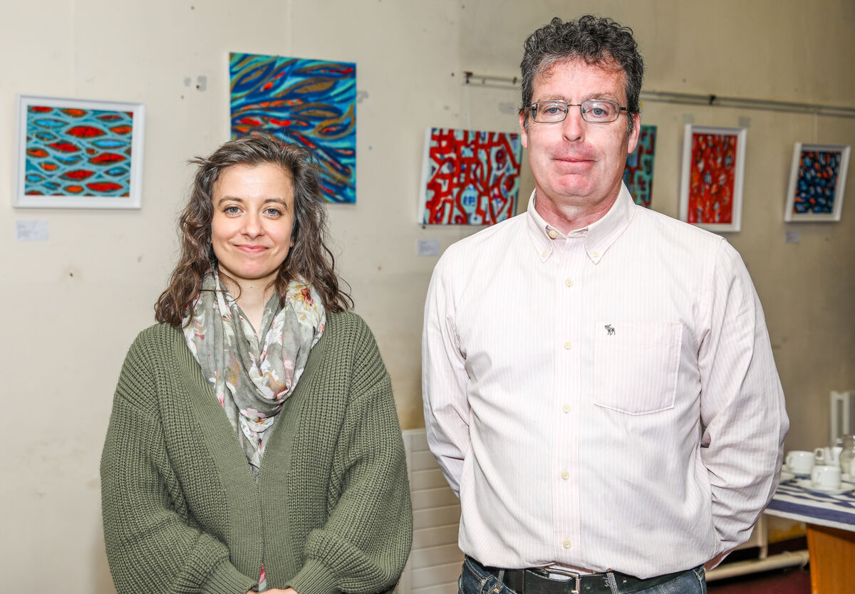 Artist Lisa Moynihan with librarian Robert Forrest at the opening of her exhibition 'Healing Journey' at Mayfield Library, Cork. - Picture David Creedon Artist Lisa Moynihan with librarian Robert Forrest at the opening of her exhibition 'Healing Journey' at Mayfield Library, Cork. - Picture David Creedon