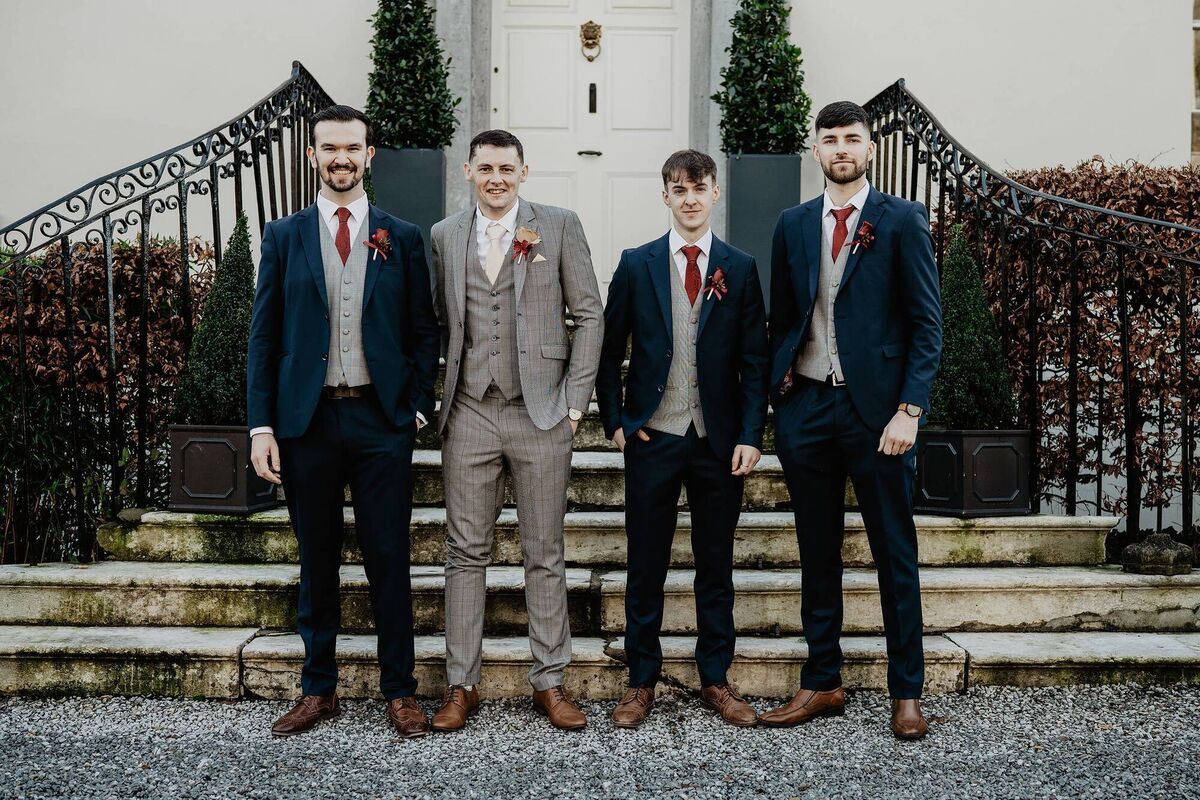 Kevin with his best man Ciaran Crowley and two groomsmen, Tomas McDonagh (the bride’s brother) and Eoghan Dwane.
