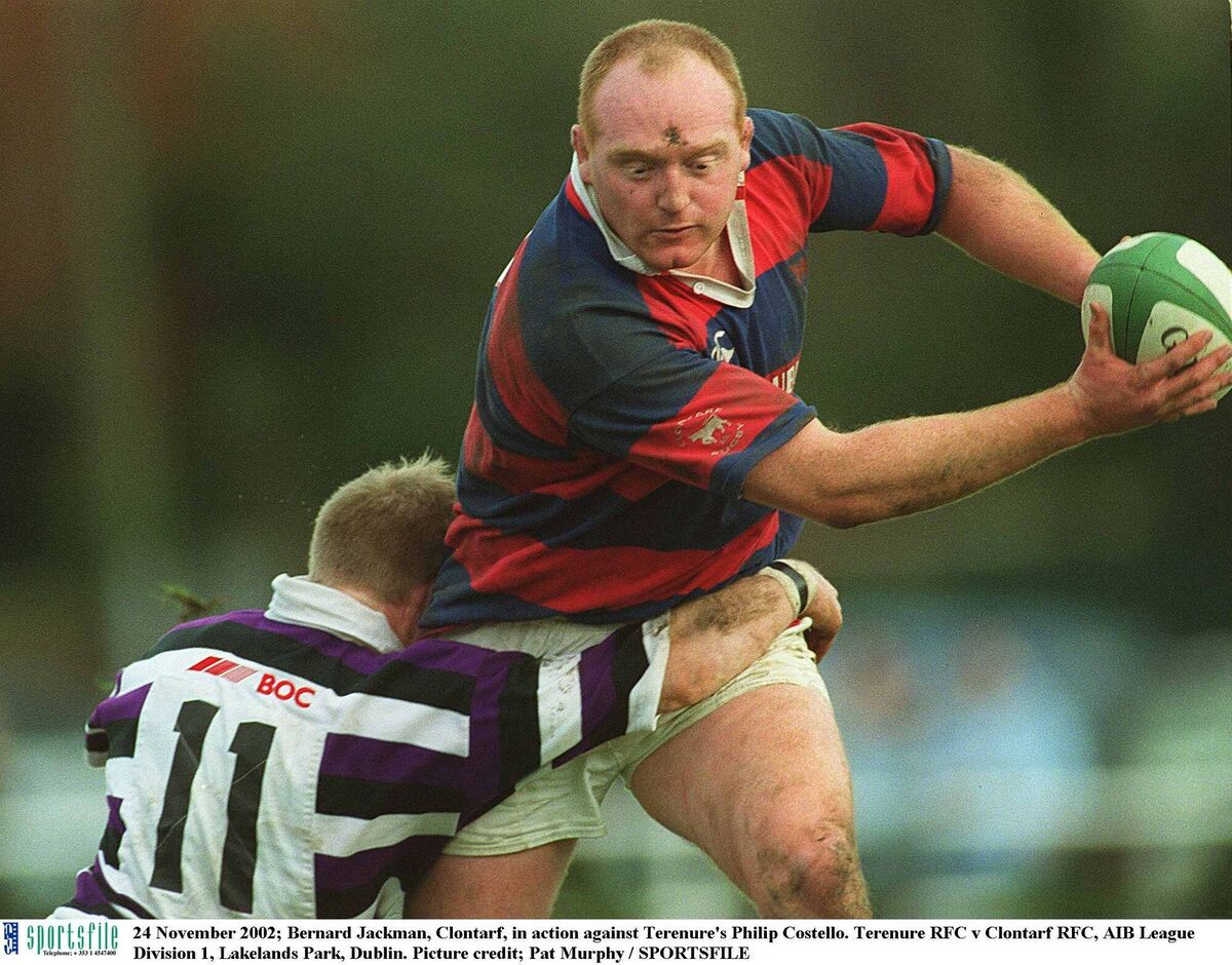 Bernard Jackman, Clontarf, in action against Terenure's Philip Costello, in 2002. Picture: Pat Murphy/SPORTSFILE