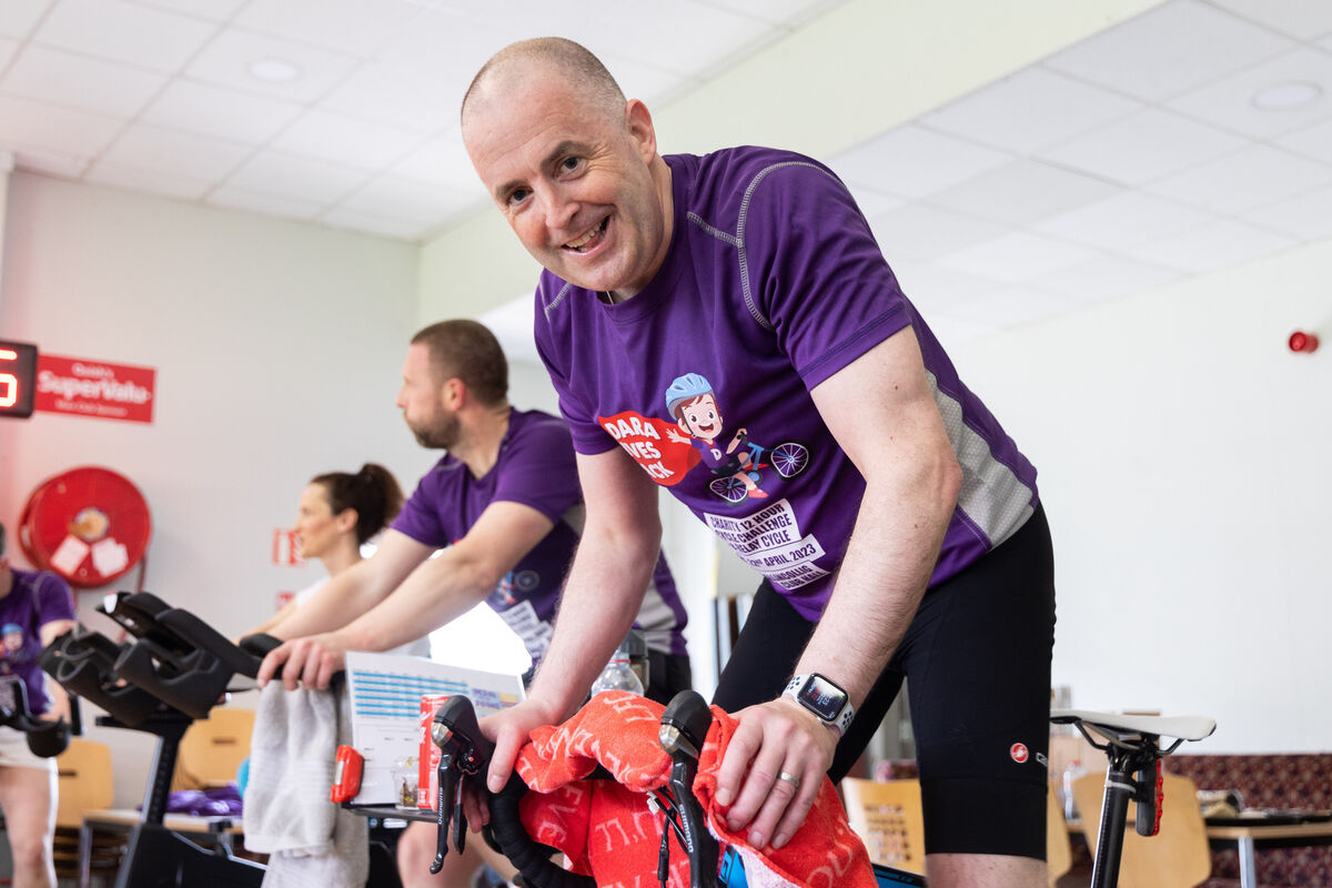 Daras Dad Noel Kelleher taking part at the ‘Dara gives back - Pedal for the POONS’ fundraising event at Ballincollig GAA Club on Saturday, 22nd April. Photo: Darragh Kane Daras Dad Noel Kelleher taking part at the ‘Dara gives back - Pedal for the POONS’ fundraising event at Ballincollig GAA Club on Saturday, 22nd April. Photo: Darragh Kane