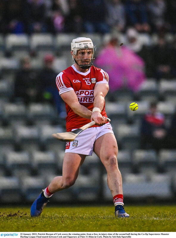 Patrick Horgan scores the winning point in the Co-Op Superstores Munster Hurling League final against Tipp. Picture: Seb Daly/Sportsfile Patrick Horgan scores the winning point in the Co-Op Superstores Munster Hurling League final against Tipp. Picture: Seb Daly/Sportsfile