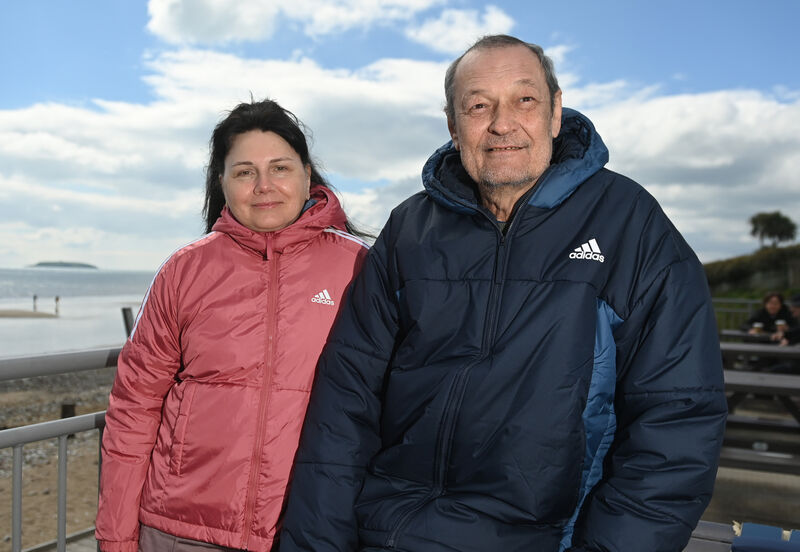 Ukrainian Ihor and his wife Olha now living at the Quality hotel in Redbarn Youghal. Picture; Eddie O'Hare