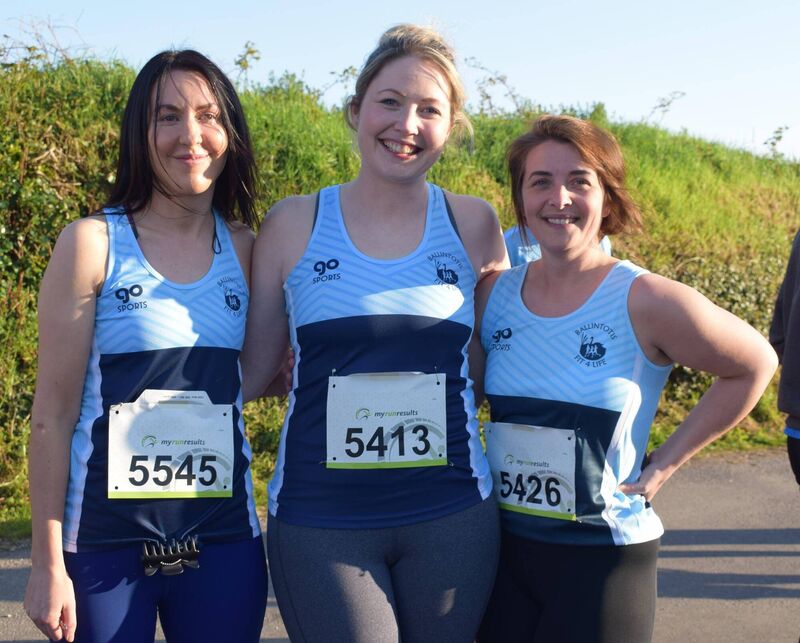 Grainne Kearney, Ann Connolly and Sarah Crone of Ballintotis Fit4Life pictured at their local race. Picture: John Walshe 