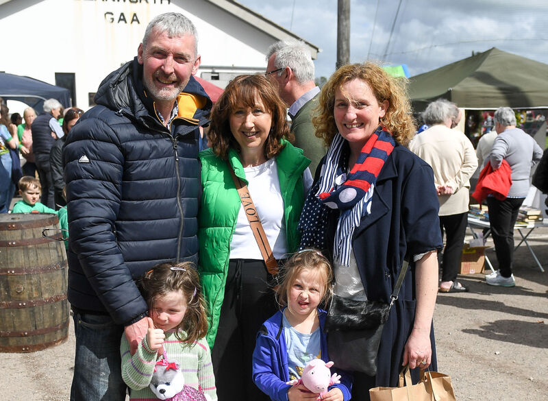  Locals Tom, Margaret, Kate and Anna McGrath and Amy Murphy, enjoying the Glanfest farmers' market and family fun day.