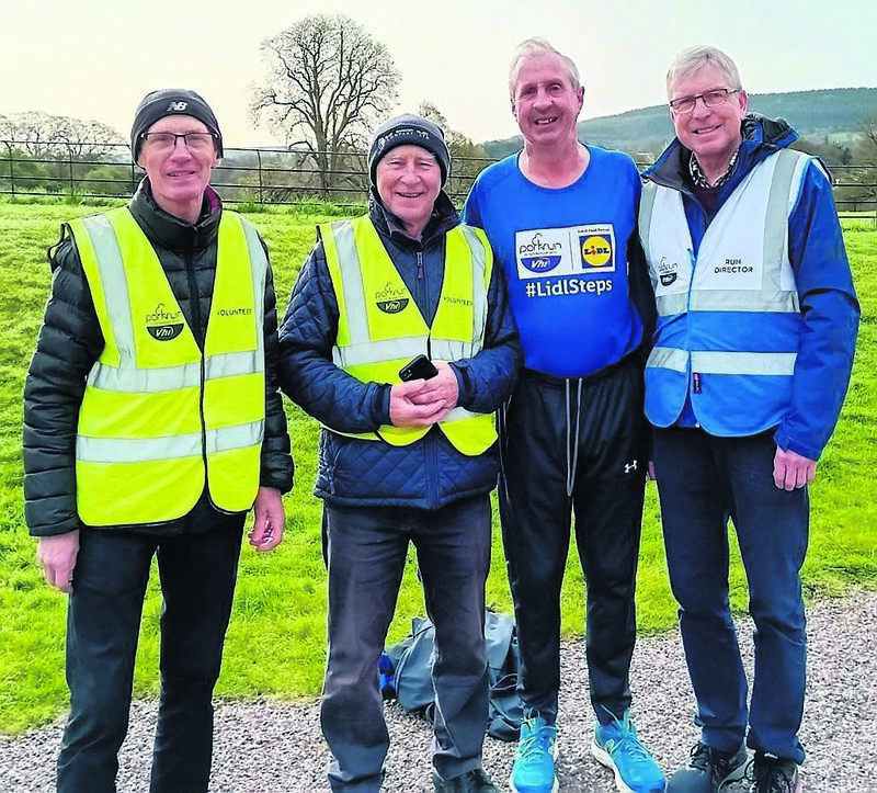 Volunteers John Holland and Paddy Gyves, Pat Kerrigan, volunteer/runner, and Kevin Quilligan, run director, at the Mallow Castle fun-run. BELOW: Liz Powell, tail walker for this week, Steve Murphy, volunteer, and Cathy McCarthy event organiser, at the Mallow Castle weekly Saturday morning fun-run. Volunteers John Holland and Paddy Gyves, Pat Kerrigan, volunteer/runner, and Kevin Quilligan, run director, at the Mallow Castle fun-run. BELOW: Liz Powell, tail walker for this week, Steve Murphy, volunteer, and Cathy McCarthy event organiser, at the Mallow Castle weekly Saturday morning fun-run.