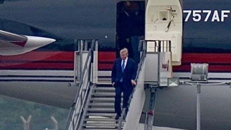Former US president Donald Trump arrives in Ireland