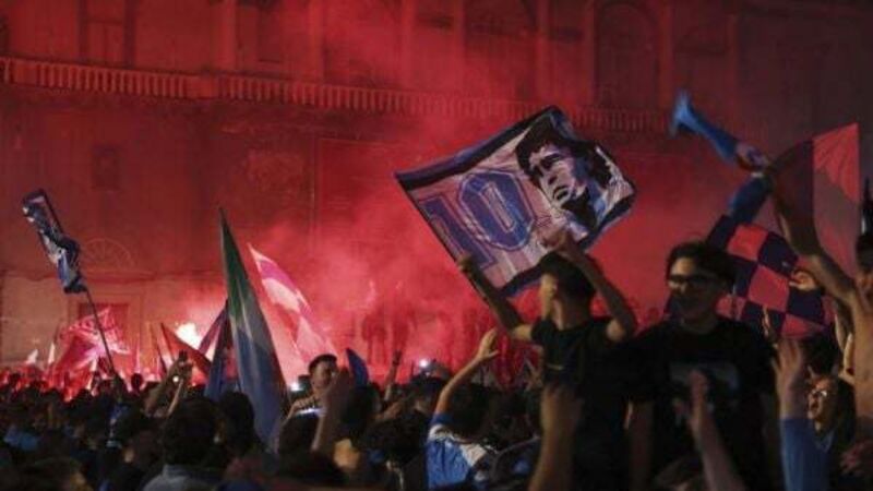 Napoli’s fans light up the sky as they celebrate Serie A title win